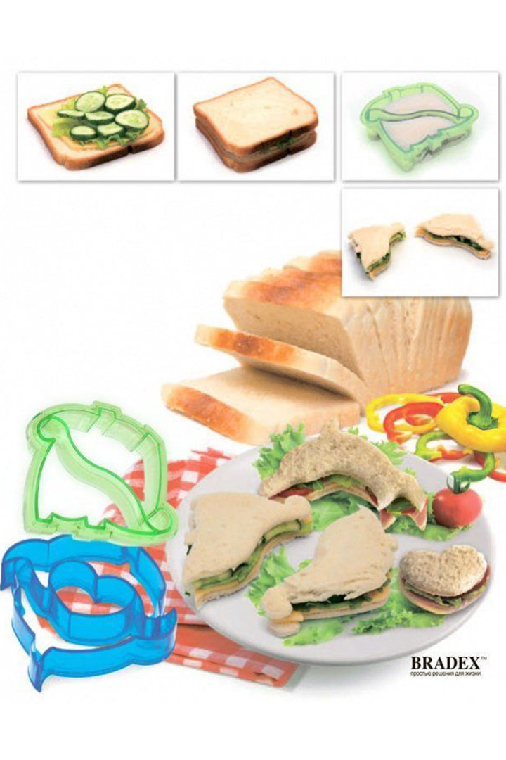 Фото товара 17282, форма-резак для бутербродов и выпечки «динозаврики»