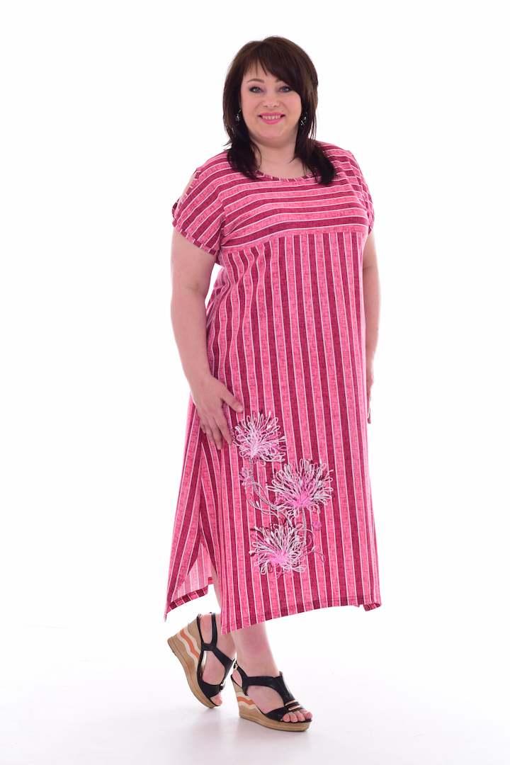 Фото товара 19194, длинное полосатое платье